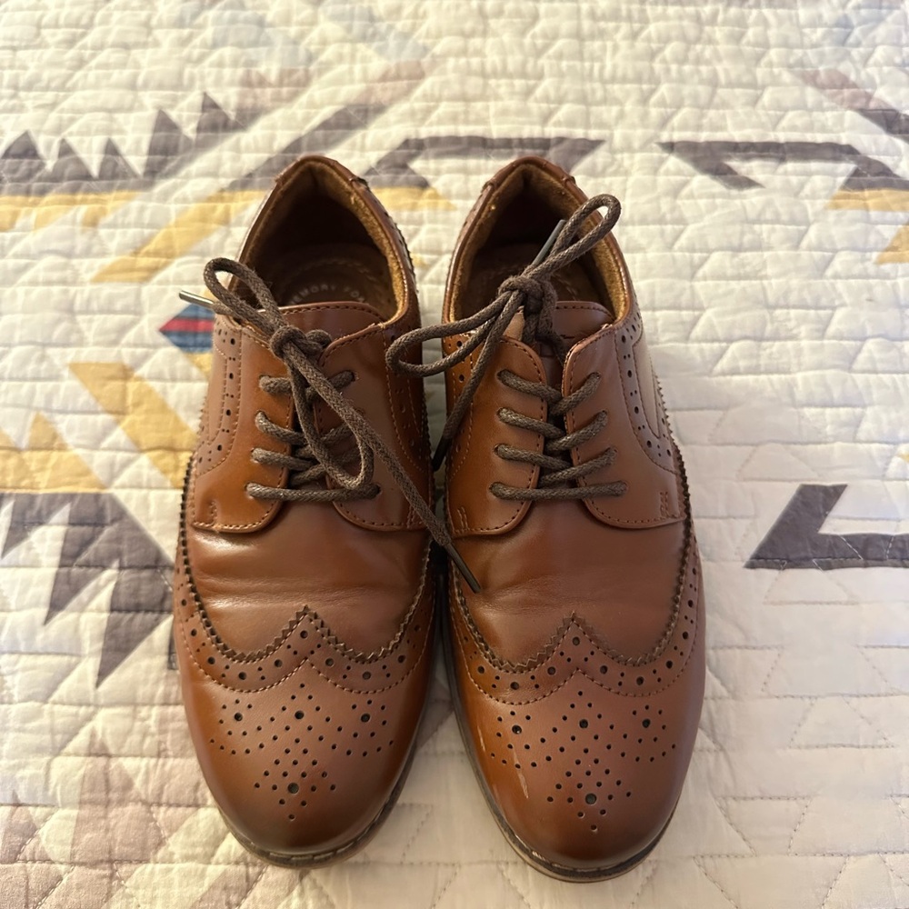 Kids Florsheim Brown Leather Dress Shoes